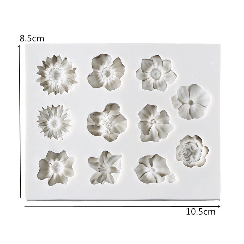 Sunflower Rose Flowers Shape Silicone Mold Cake Border Chocolate Sugar Craft Polymer Clay Crafts 3D Mould DIY Decoration Tools