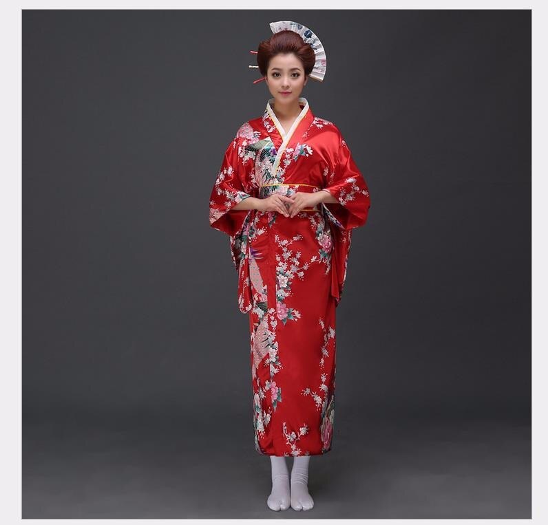 Nowy przyjazd japońskie kobiety oryginalna sukienka Yukata tradycyjne kimono  z Obi wydajność kostiumy robić tańca w jednym rozmiarze – Grandado
