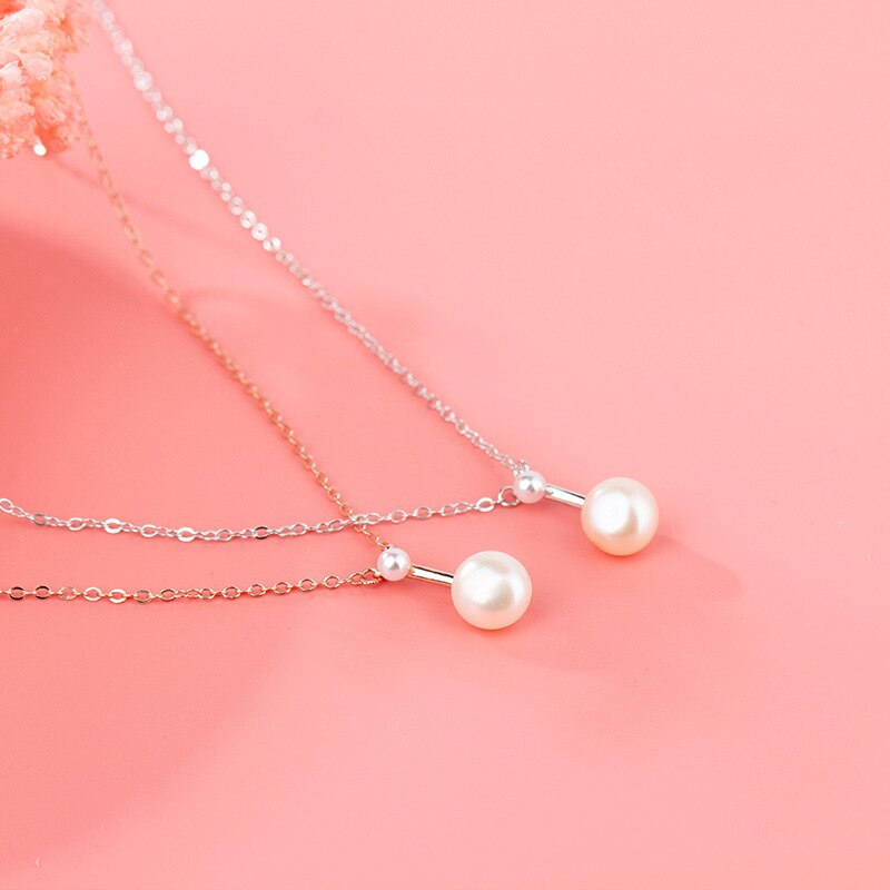 925 full-body sterling silver pearl necklace Mori-series pearl pendant pearl jewel face thin ocean young women's jewelry