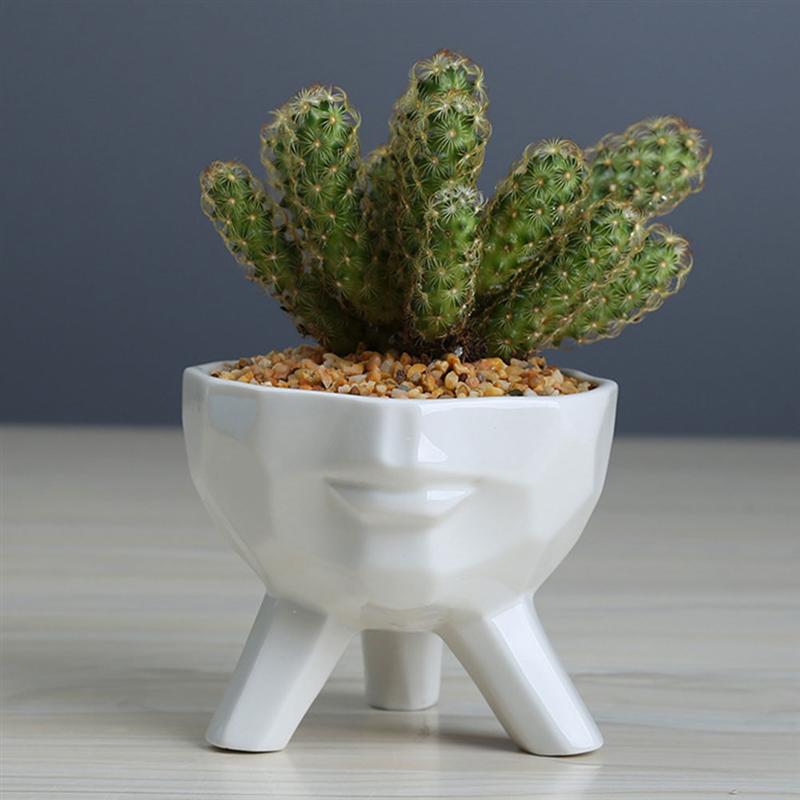 Maceta creativa simulada de medio rostro lavabo de cerámica suculentas plantas en macetas accesorios para el hogar ornamento paisaje suministros