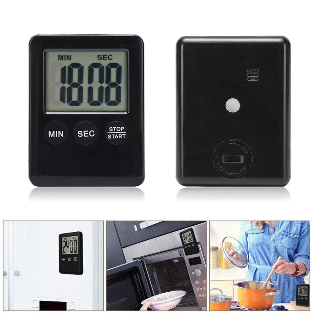 Magnetisk lcd digitalt køkken nedtælling timer alarm med stativ køkken timer praktisk madlavning timer vækkeur