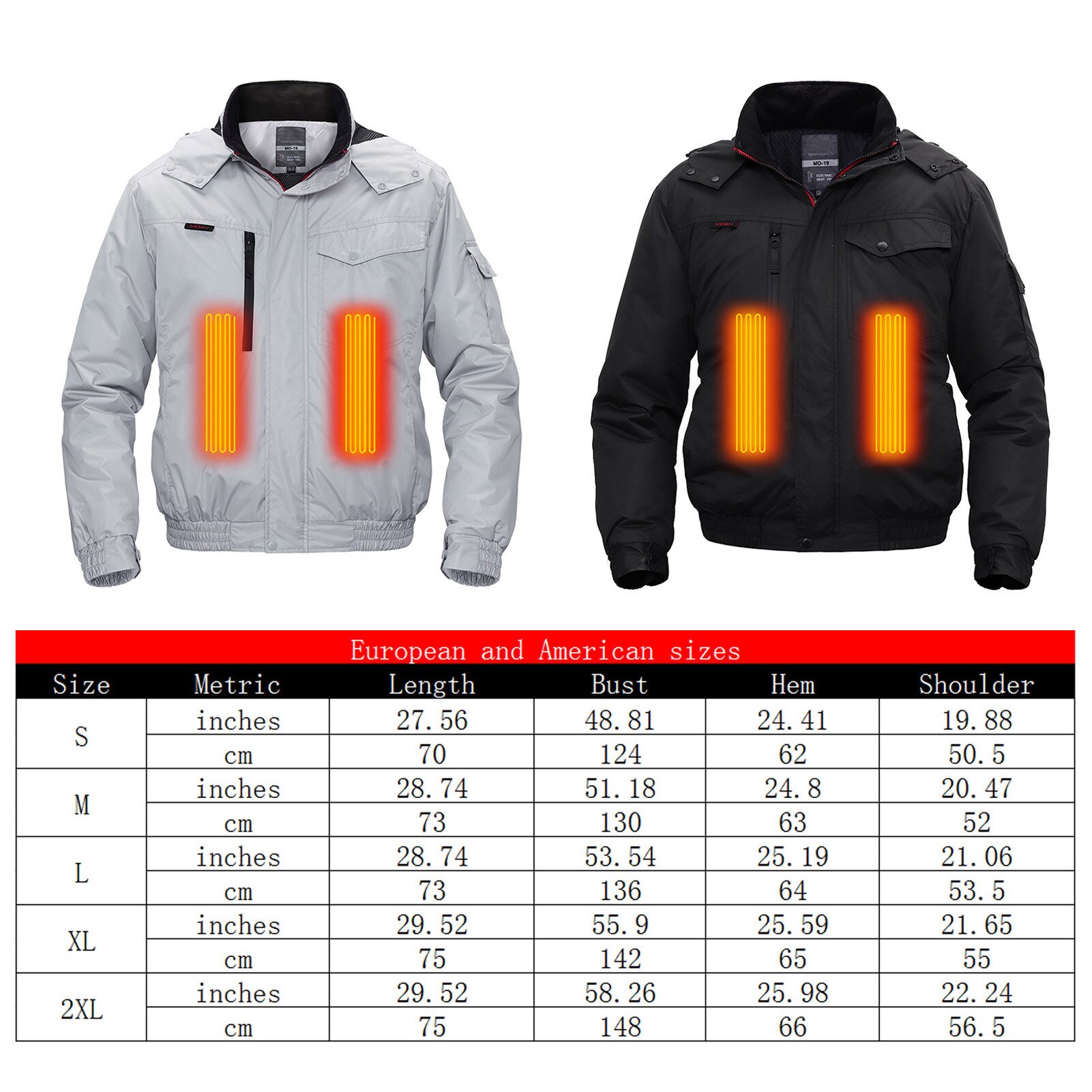 USB Charging Heating Jacket Breathable Comfortable Electric Heating Clothing For Walking Camping Ice Fishing Skiing