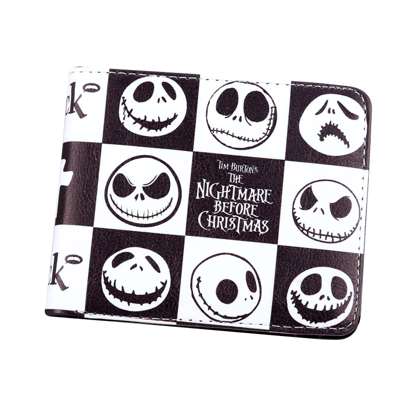 Anime pesadilla antes de Navidad cartera Jack skeleton billetera monedero corto bolso