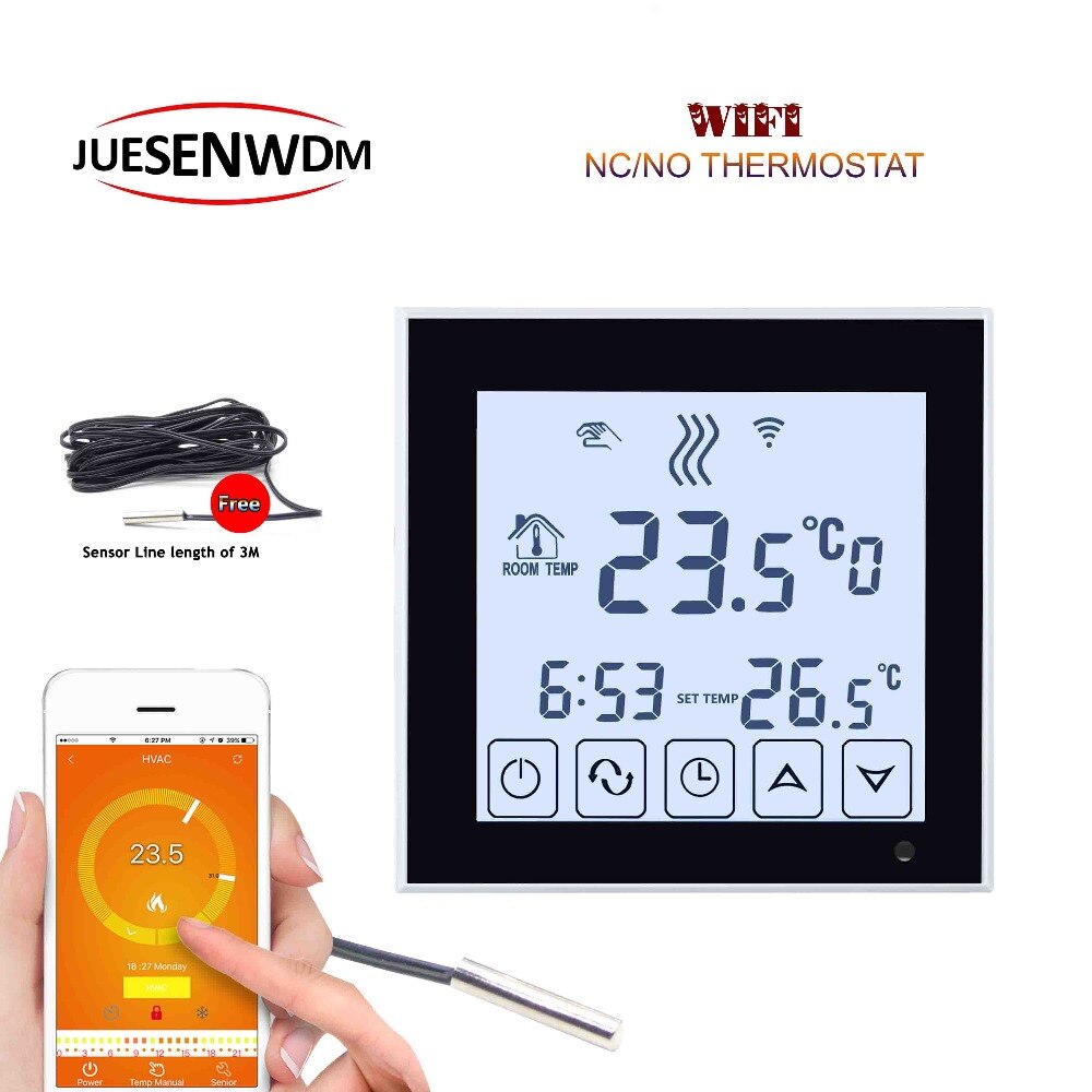 Android, Apple System by smart phone Mobile sensor wifi controlled thermostat for Radiant Floor Heating 3A