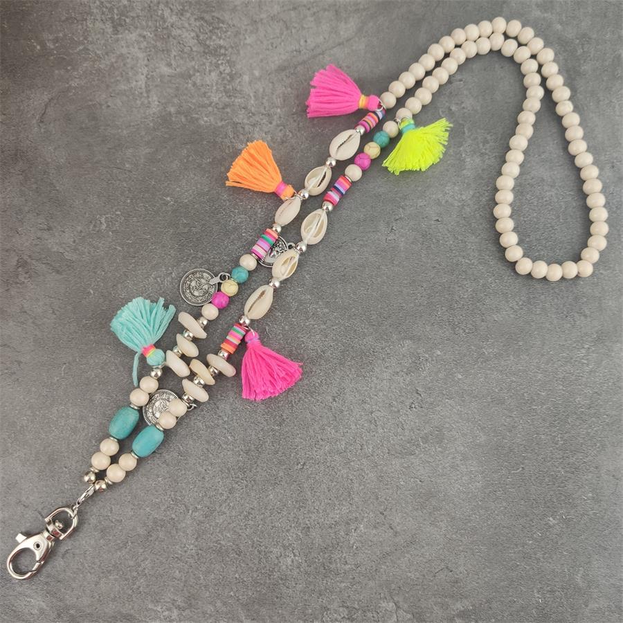 Boho Lanyard Helmillä - ID-korttiteline - Kesäranta Kaulakoru Tarvike