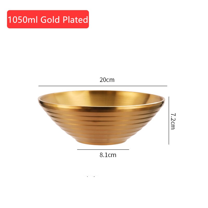 304 Stainless Steel Ramen Bowl Rice Salad Noodle Soup Bowl Golden Home Restaurant Food Serving Dish Pickled Cabbage Large Bowl: Red