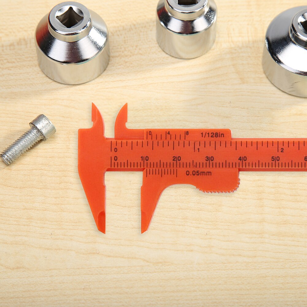 Calibrador Vernier de 0 a 80mm herramienta de medición de joyería, regla micrométrica de doble escala de plástico, calibre de Mini milímetros/pulgadas