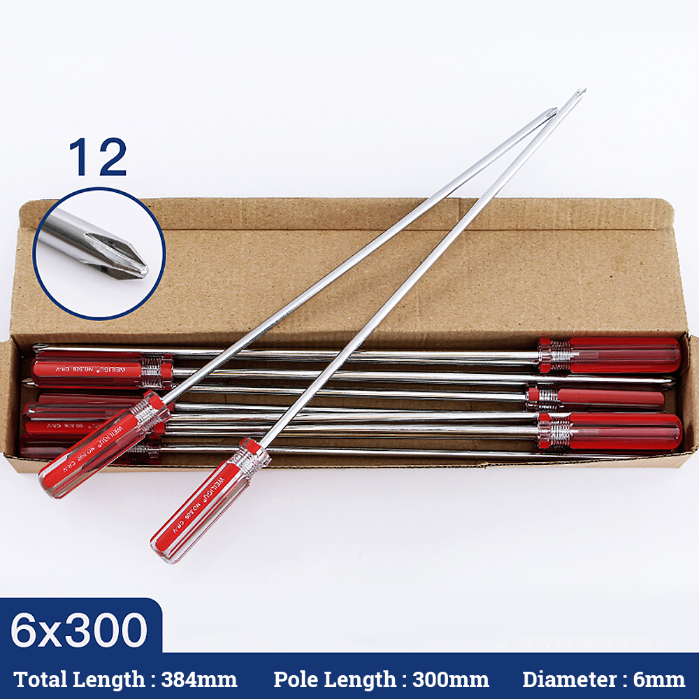 Magnetic 3mm 5mm 6mm Slotted/Phillips Screwdriver 38-300mm Long Cross Word Screw Driver Transparent Handle Car Repair Hand Tools