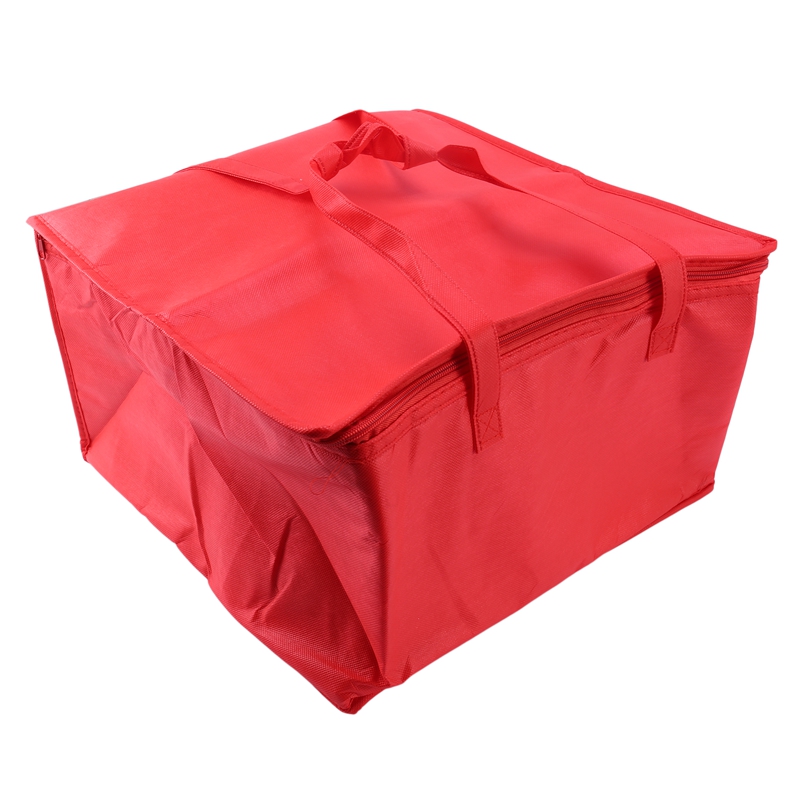 Foldable Large Cooler Bag Portable Food Cake Insulated Bag Aluminum Foil Thermal Box Waterproof Ice Pack Lunch Box Bag: Red