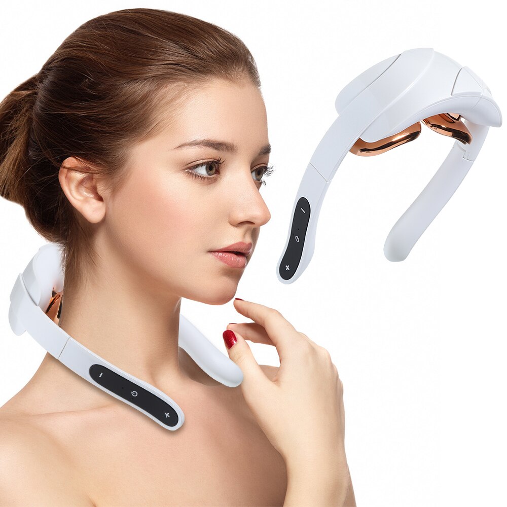 Electric Cervical Vertebra Massager Pulse Physiotherapy Massage Instrument Foldable Neck Protector Intelligent Pain Relief