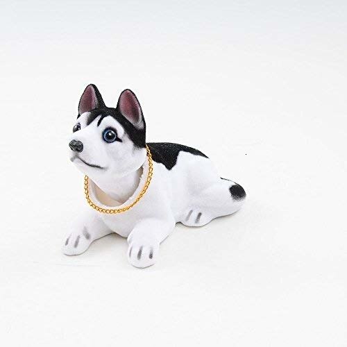 Hovedrystende hund instrumentbræt legetøj dukke til bil ornament nikkende hund auto interiør juledekoration tilbehør: Huskies