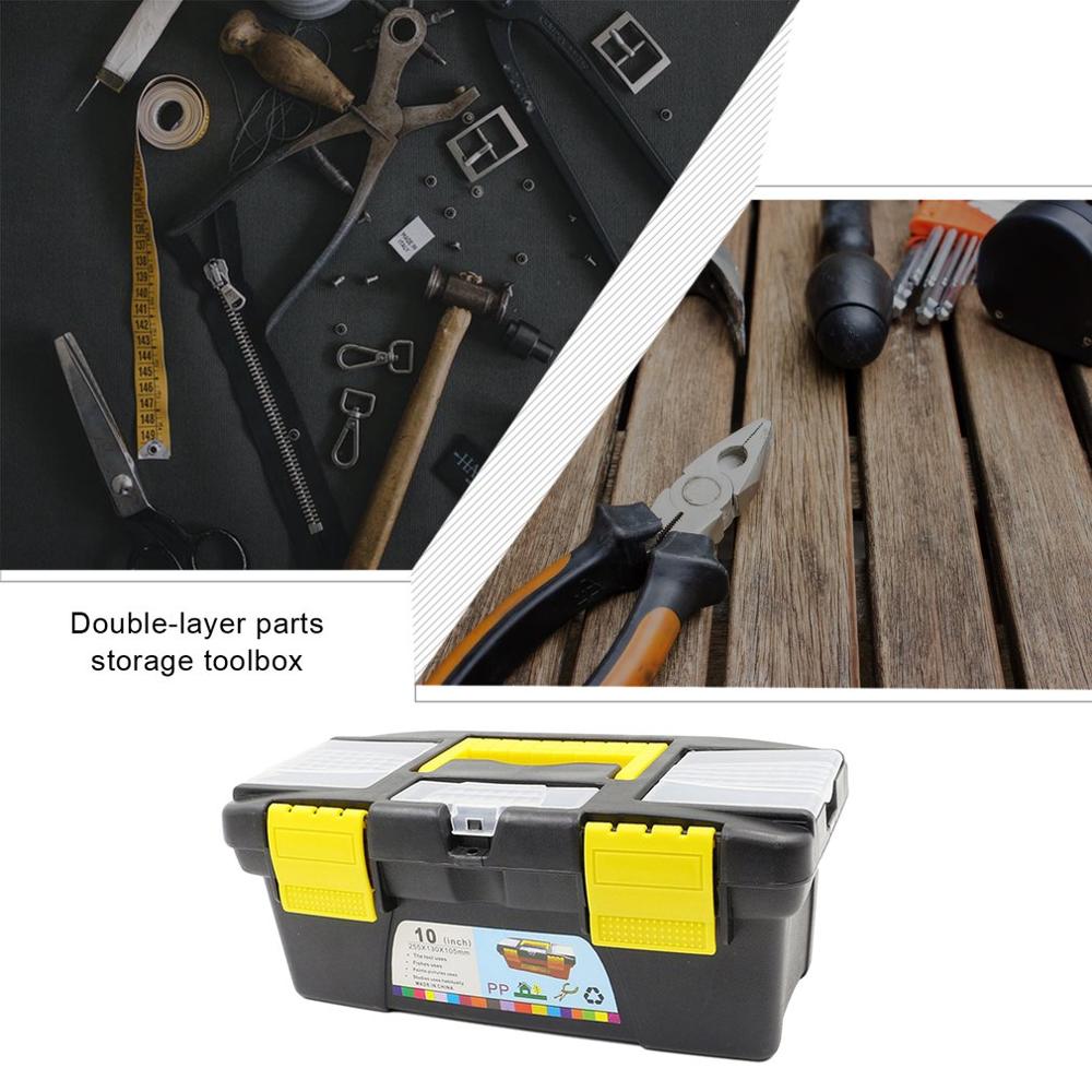 10 Inch Toolbox Hardware Tool Storage Box ABS Plastic Tool box Multifunctional Instrument Parts Sorting