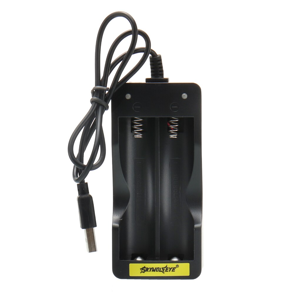 Chargeur de batterie intelligent ca/USB, batterie li-on rechargeable rapide + 2x batterie 5000mah/ 5800mah 18650 pour lampe frontale: USB Charger