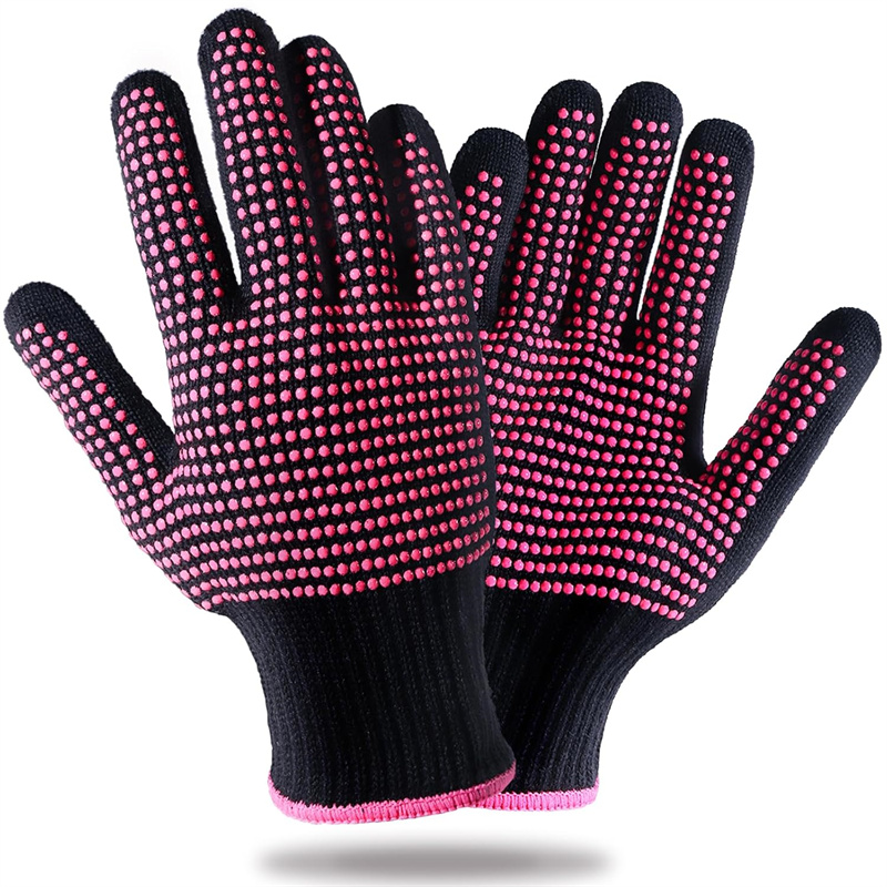 2 Stück hitzebeständige Handschuhe mit Silikon-BöGen, professionelle hitzebeständige Handschuhe, Haar-Styling, Lockenstab, stechen, Glätteisen: dunkel khaki