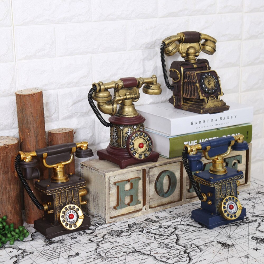 Decorativo domestico del regalo del salvadanaio di risparmio dei soldi della moneta del telefono domestico del quadrante rotante d'annata