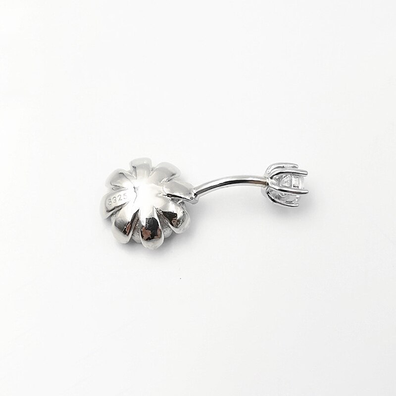 Piercing Belly Button 925 Sterling Zilveren Lotus Bloem Navel Piercings Sieraden Vrouwen Buik Ringen Body Decoraties