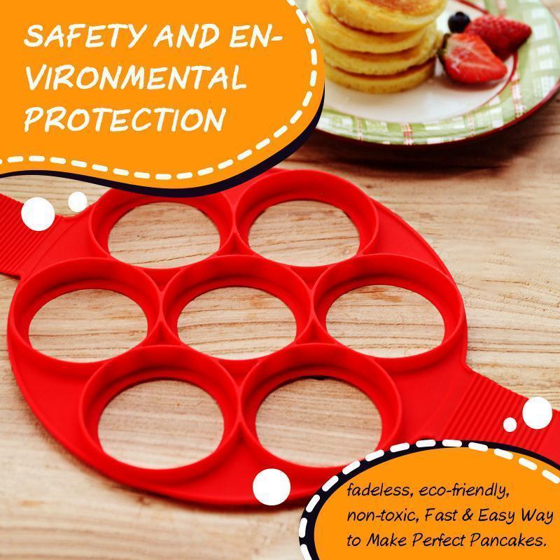Moldes de tortitas antiadherentes para cocinar, utensilio de silicona reutilizable para hornear, con tapa, 1 Uds.: Circle