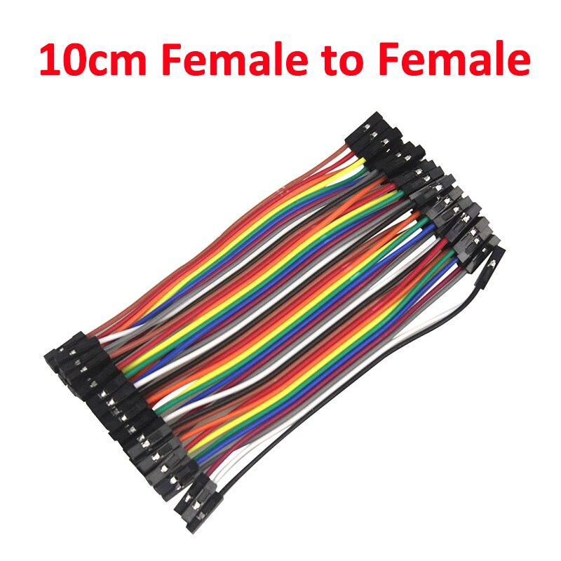 Aokin dupont cabo 10cm 20cm 30cm macho macho fêmea fêmea-fêmea jumper fio conector dupont cabo para arduino: 10cm 40pcs F-F