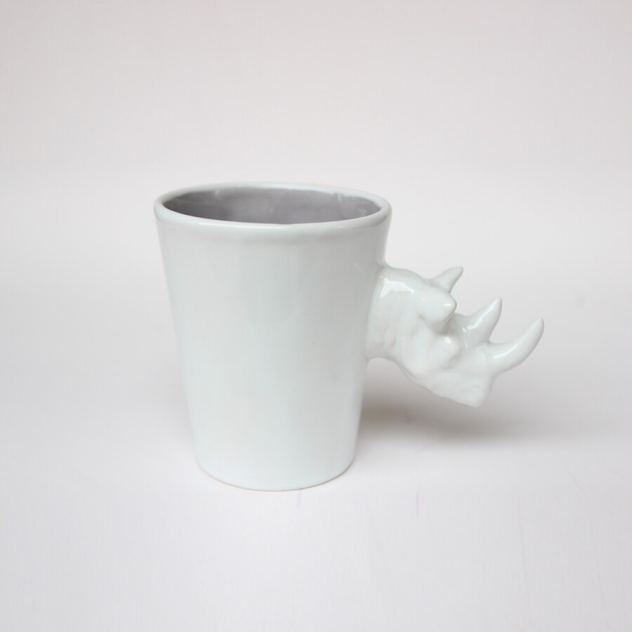 Handgemaakte Koffie Cup Met Geometrische Rhino Patroon
