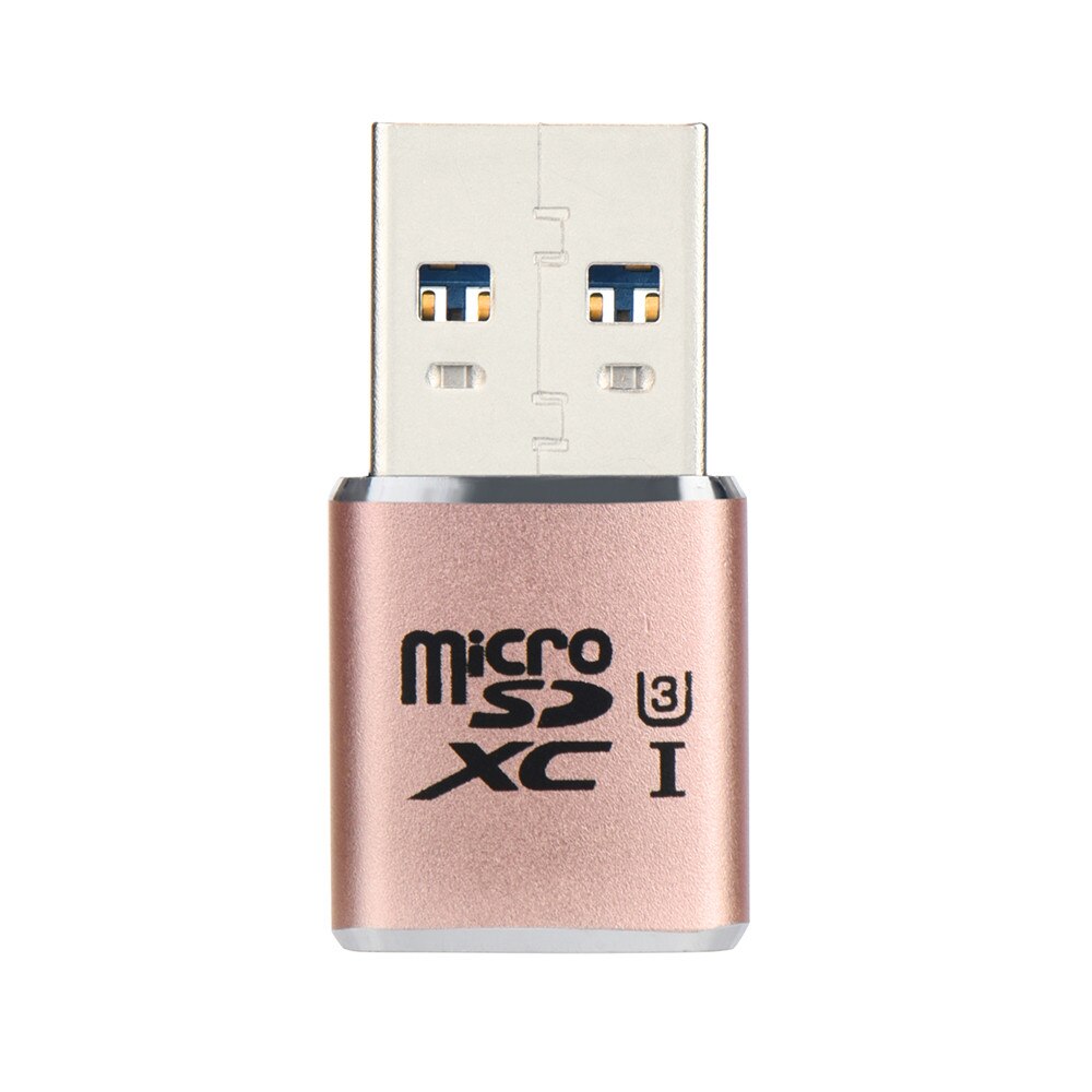 USB 3.0 Mini Card Reader/MICRO SD/SDXC Aluminium TF Kaartlezer # T2: Rose Gold