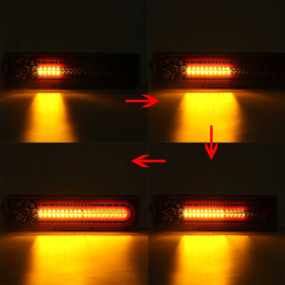 2 Stuks 24V Led Dynamische Led Auto Vrachtwagen Achterlicht Richtingaanwijzer Lmap Achter Indicator Remlichten Voor Vrachtwagen trailer Caravan Bus
