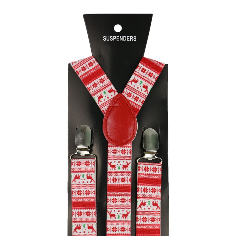 2.5cm brede jule-røde print seler justerbare y-ryg seler seler xmas