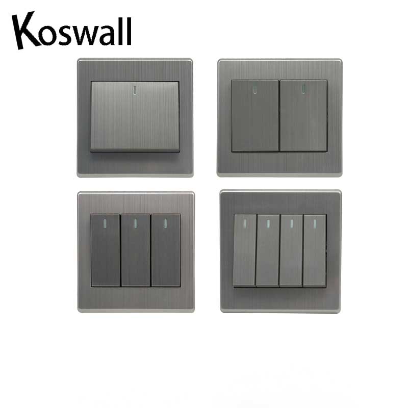 Luxury Wall Switch Panel Light Switch gang switch 2 Way Push Button Rocker Switch 16A 110~250V 220V