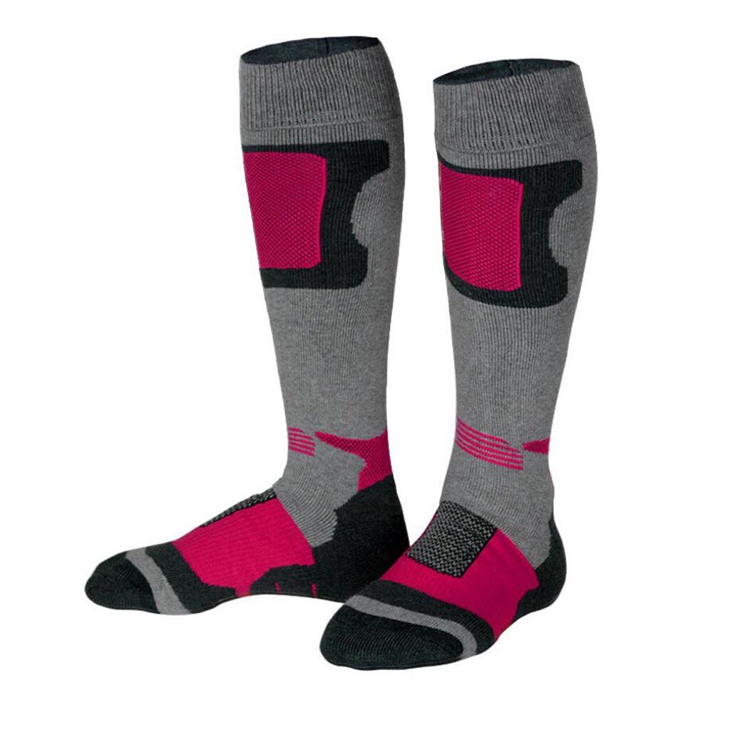 Männer frauen Unisex Winter Warme Wandern Bergsteigen Ski Socken Outdoor Sport Strümpfe Über Dem Knie Lange Verdicken Baumwolle Socken: Rosa