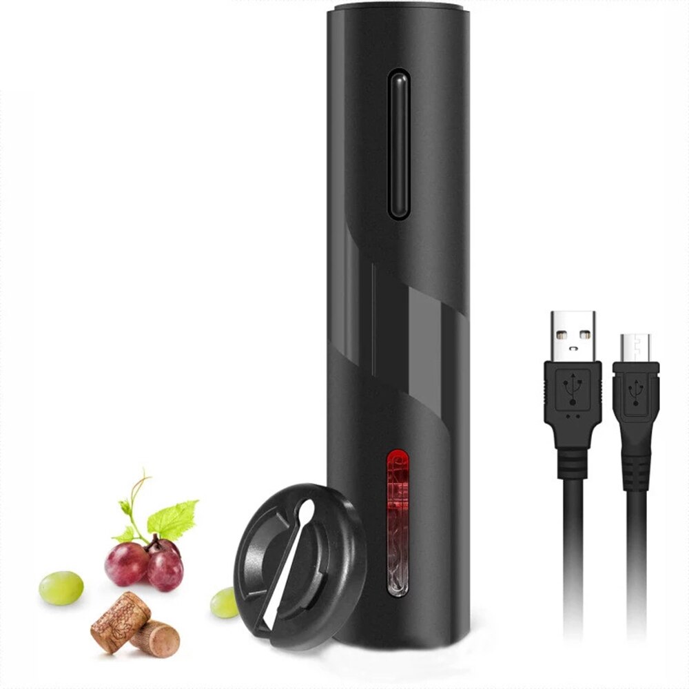 Sacacorchos eléctrico abrebotellas de vino, suministros, carga USB, abrelatas eléctrico automático, Sacacorchos de vino: A1