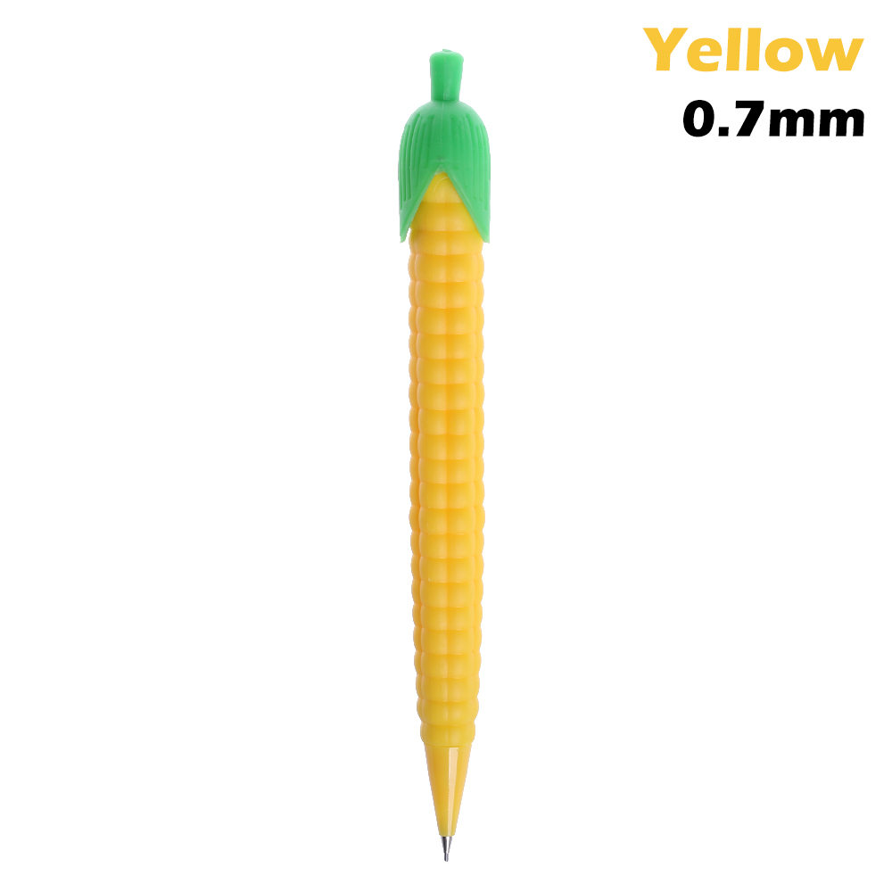0.5/0.7mm Mechanical Pencils Smooth Automatic Drawing Pen Cute Carrot Cactus Corn Pen School Office Supplies Stationery: yellow - 0.7mm