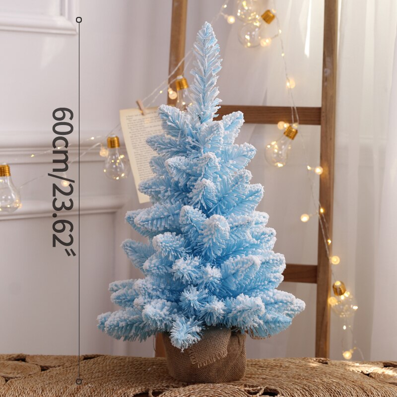 Mini sapin de noël nordique Ins 30/45/60cm, rose et bleu, décoration de bureau à faire soi-même, accessoires de mise en page de la scène, décoration de noël: B60cm