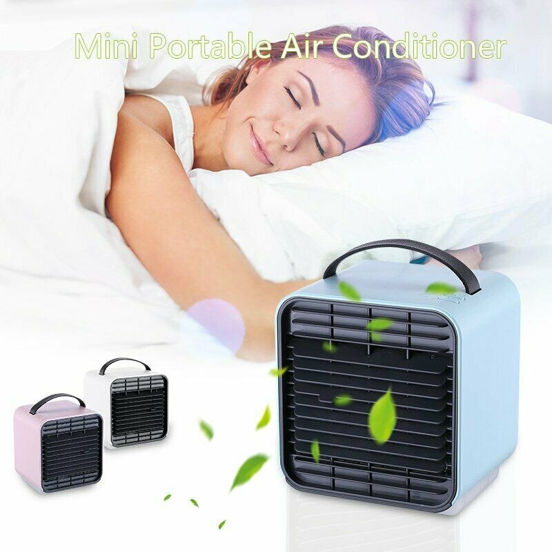 Mini portátil de aire acondicionado ventilador espacio Personal ventilador de luz LED más fría enfriador de aire de Casa USB de enfriamiento de aire recargable fresco enfriador