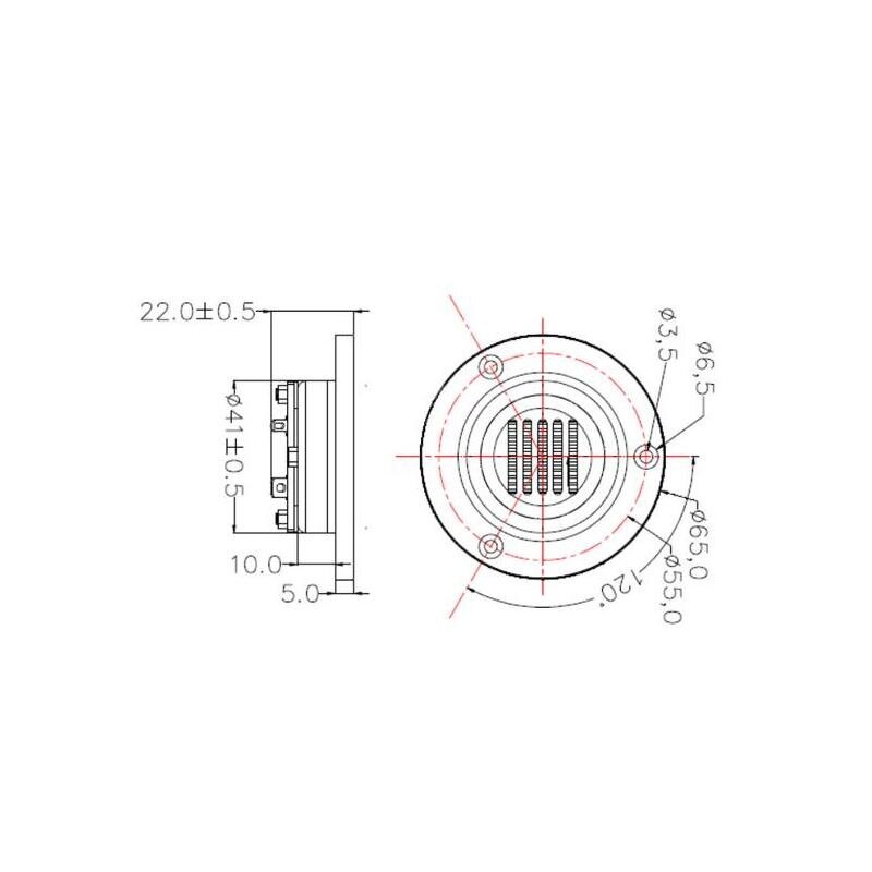 2 pcs/lots Neil type aluminum AMT tweeter with KAPTON Diaphragm and Conductive Line Material Aluminum foil