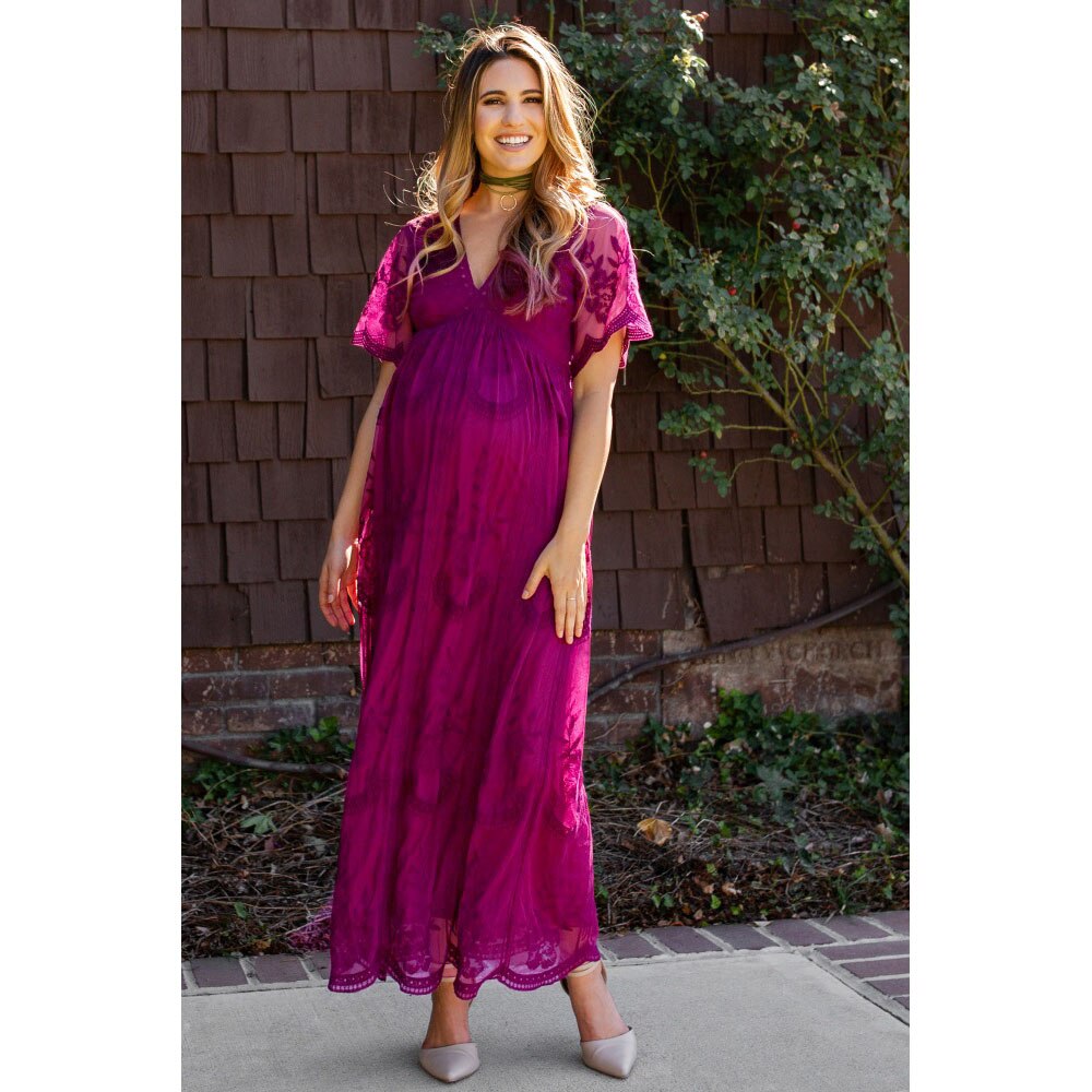 Summer Long Maternity Dresses For Photo Shoot Lace Maternity Photography Props Pregnancy Dresses Photography For Mother Wear