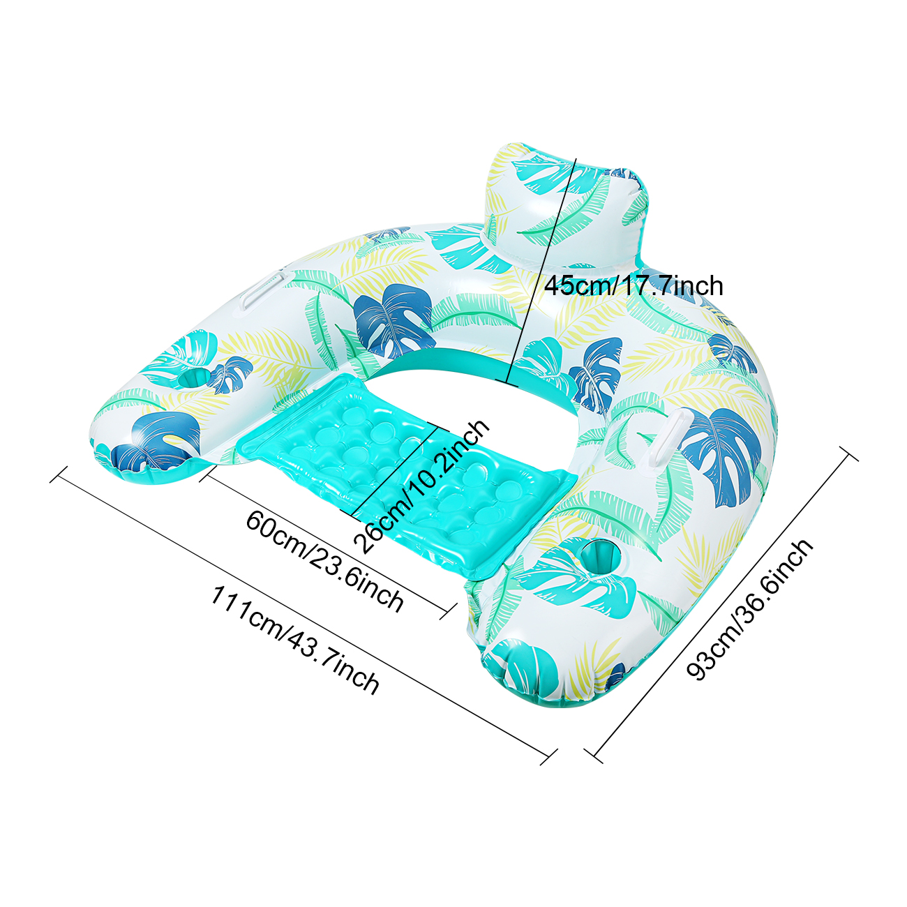 Sedia galleggiante per piscina gonfiabile da 2 pezzi-sedia da piscina galleggiante sala galleggianti per piscina sedia ad acqua lettino da piscina con tazza Holde