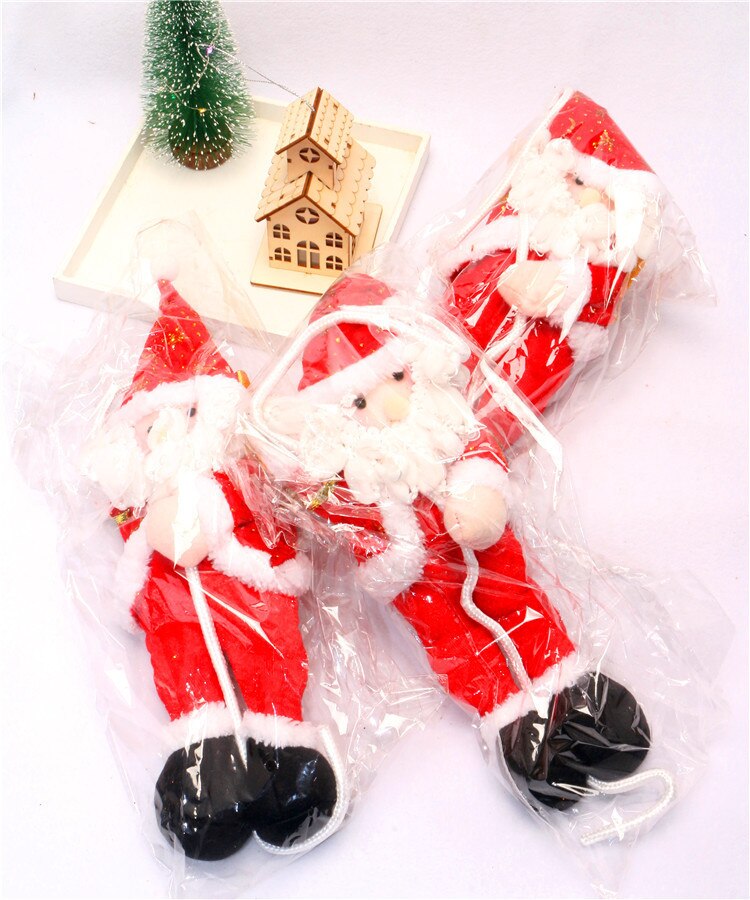 Christmas Decoration Santa Claus Climbing On Rope Wall Window Hanging Xmas With Brand