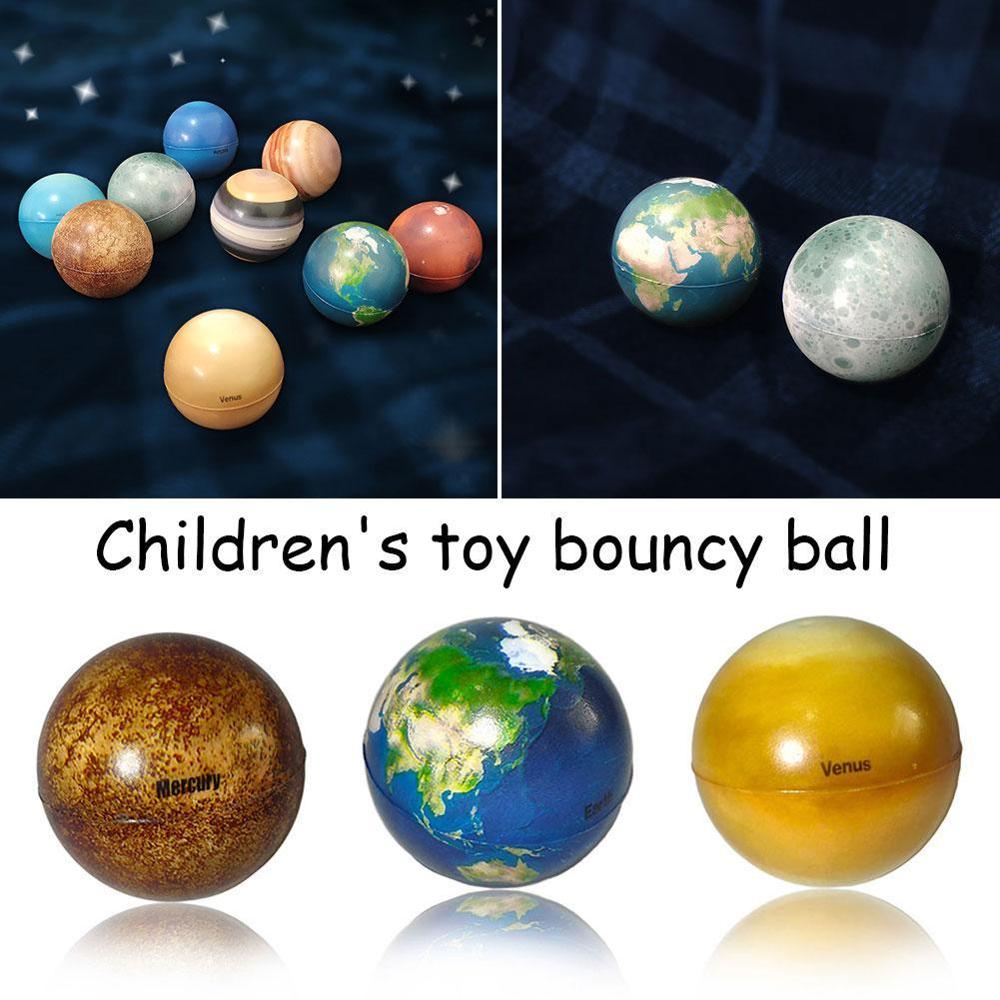 6.3cm Color Printing Sponge Soft Ball Eight Planets Ball Children'S Moon Education Foaming Ball Star Early Bouncy Toy H2X2