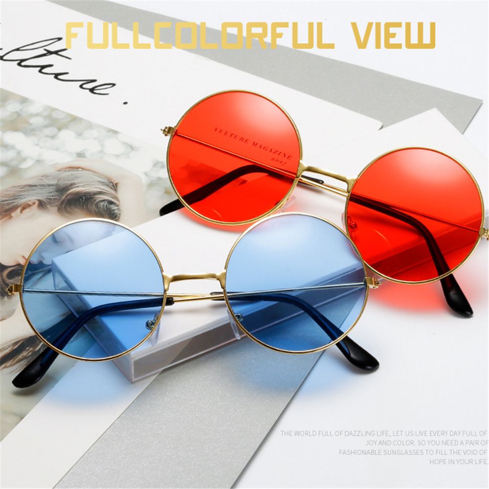 Gafas de sol redondas estilo Hippie para hombre y mujer, lentes de sol circulares de Metal, estilo Retro, a la , para Disco, 2022