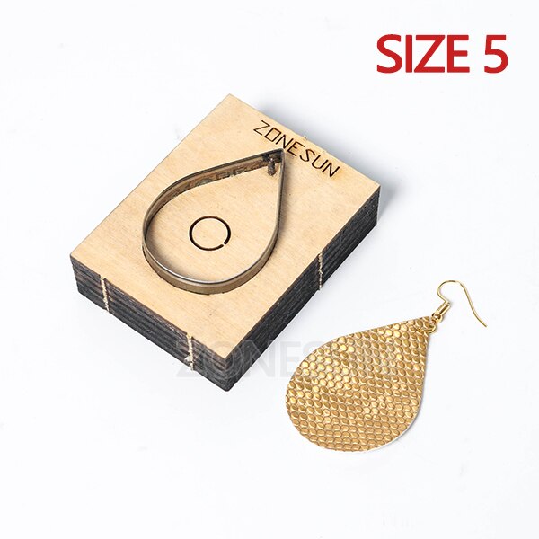 ZONESUN coupe de boucle d'oreille en cuir | Matrice de papier en forme d'art, outil de décoration en cuir pour découpe, Machine à découper, artisanat bricolage: Size 5