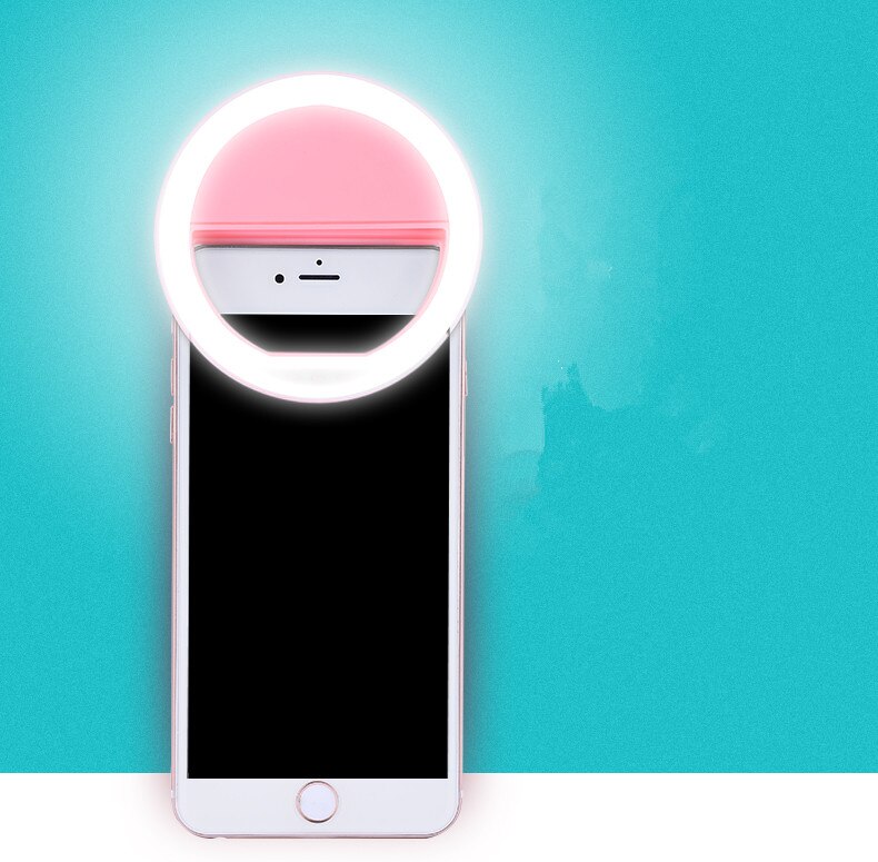 Selfie tragbare flash led kamera telefon ring licht verbesserung fotografie für smartphone iphone samsung rosa weiß