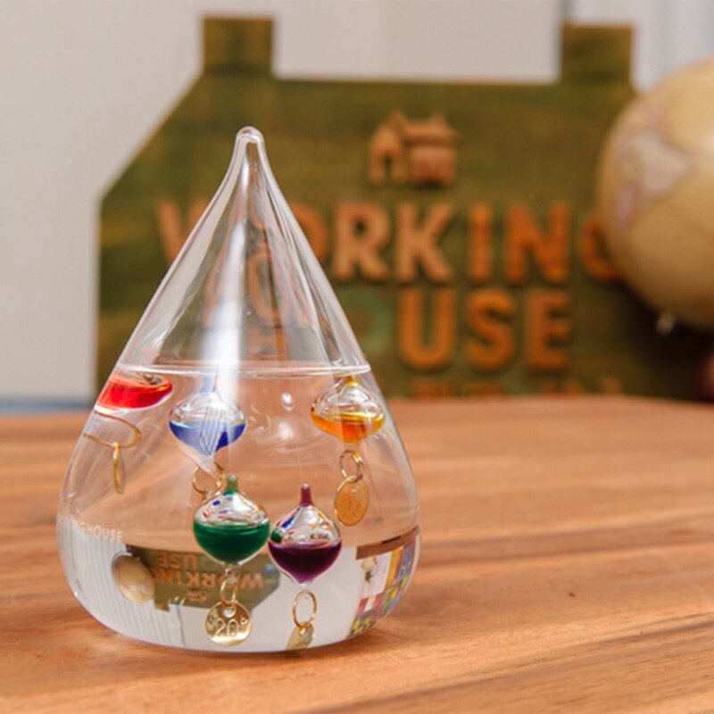 Galilei Thermometer Wasser Tropfen nasser Prognose Flasche Kreative Dekoration Geburtstag freundlicher Spielzeug