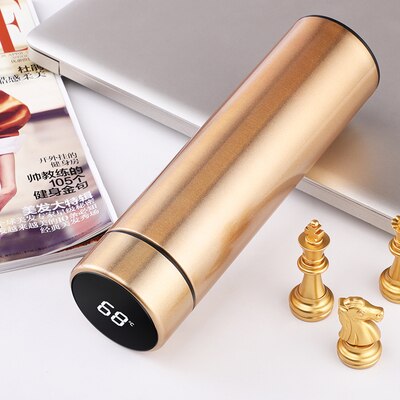 Mode Smart Mok Temperatuur Display Rvs Water Thermische Fles Met LCD Touch Screen Waterdichte Cup: T4 gold