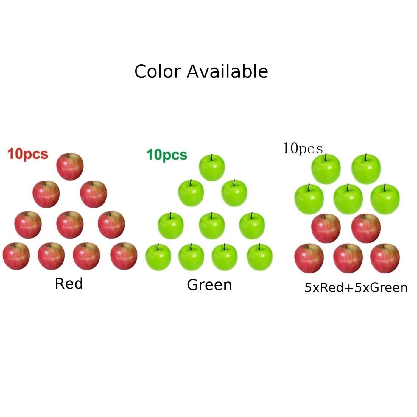 10 Pcs Grote Kunstmatige Nep Rode Groene Appels Vruchten Keuken Thuis Voedsel Decor Hard Te Krijgen Vervagen, Meer Duurzaam