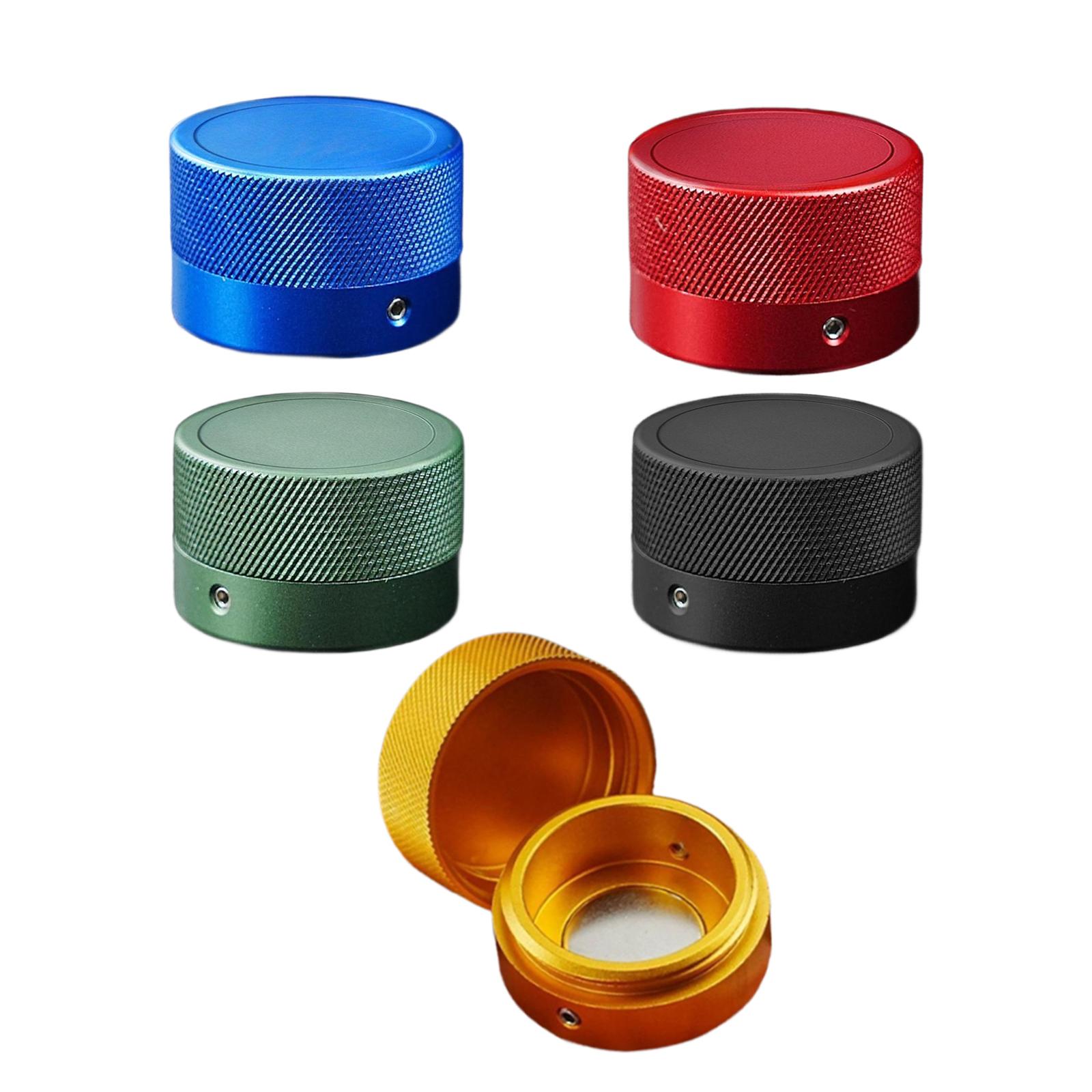Soporte de tiza para taco de billar, caja de tiza para taco de billar, herramienta de billar, tapa atornillada redonda pequeña de 1,36 pulgadas x 0,89 pulgadas