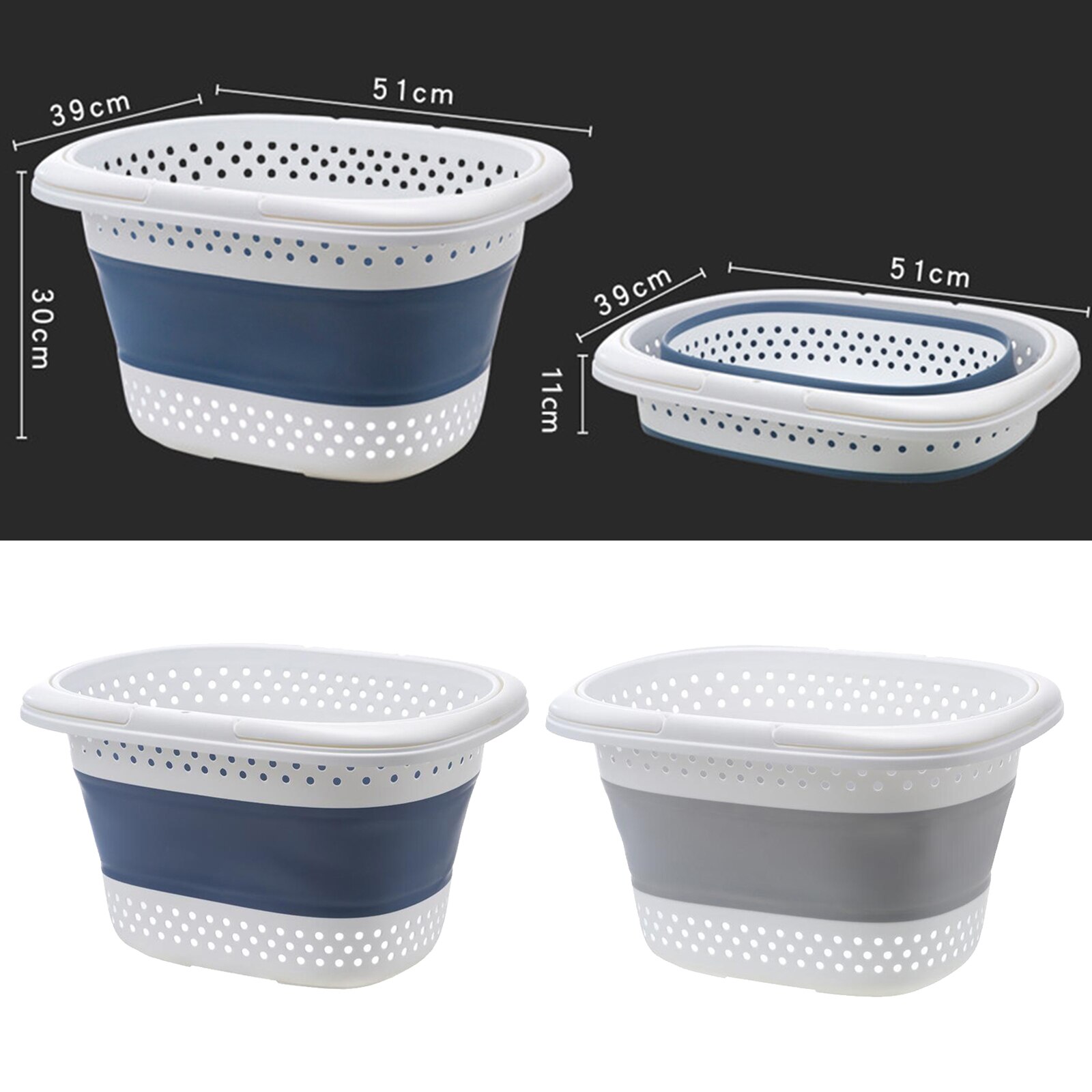 Collapsible Laundry Basket Large Folding Plastic Home Bathroom Basket Portable Storage Container Organizer