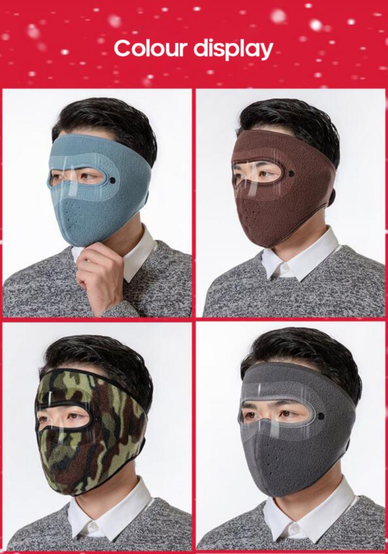 Mascarilla facial antiviento y cálida para ciclismo, máscara de protección ocular extraíble, antiniebla, para invierno, para mantener el calor