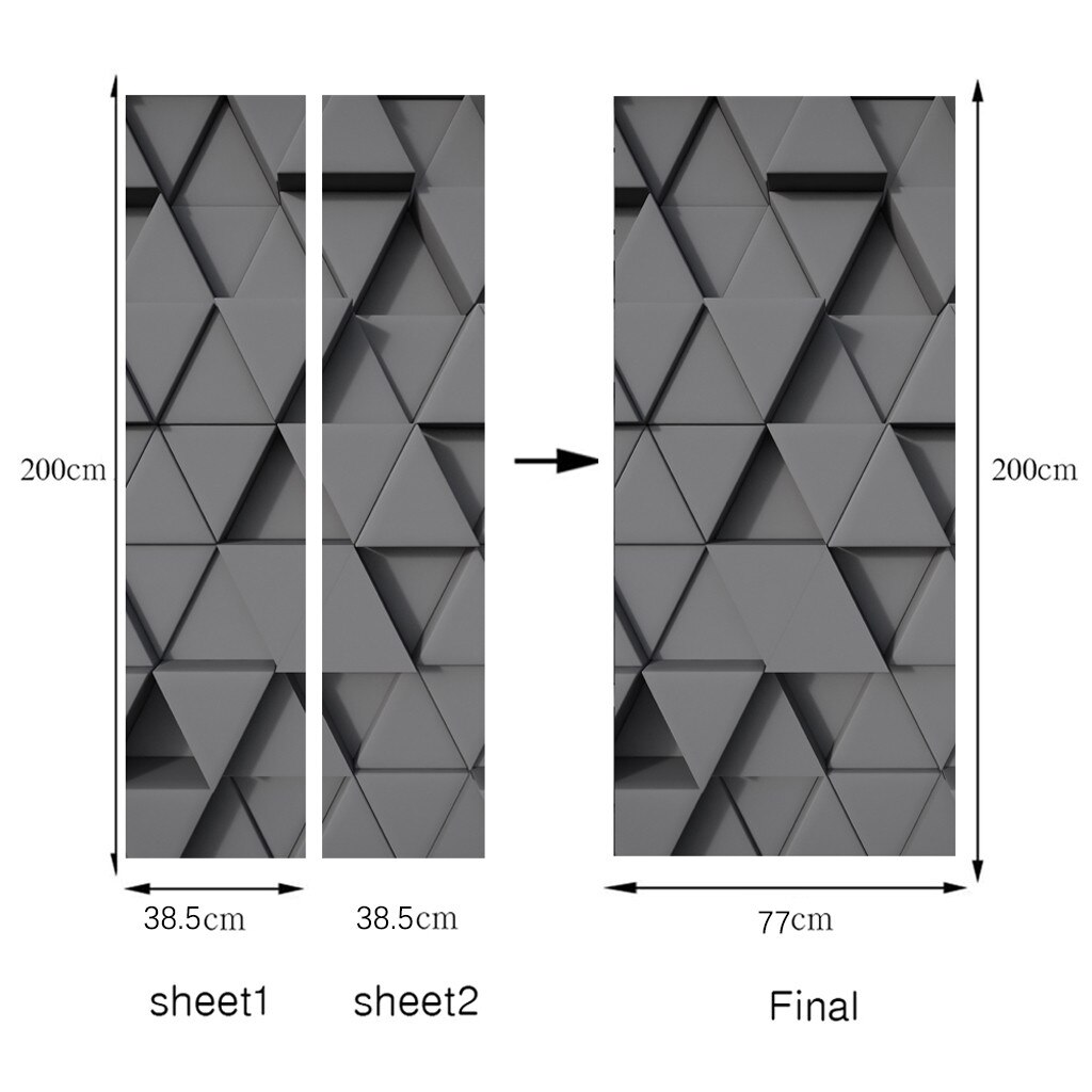 Autocollants de porte de Simulation tridimensionnelle bricolage imperméable à l'eau auto-adhésif papier peint autocollants sur les portes décor à la maison 77*200CM: B