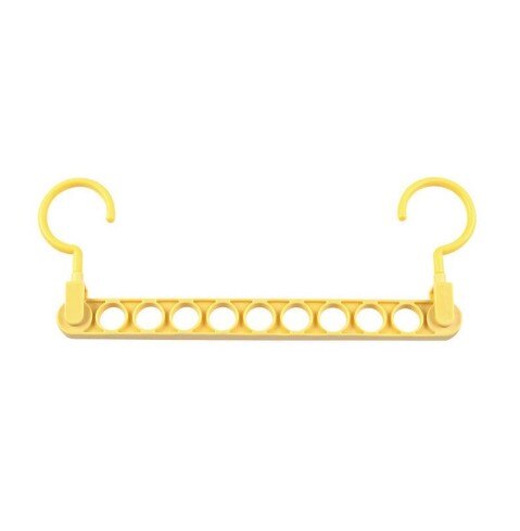 9 holes Clothes Hanger Organizer Space Saving Hanger Multi-function Folding Magic Hanger Drying Racks Scarf Clothes Storage: 05 yellow