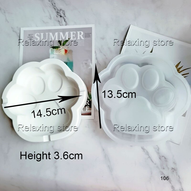 Kat Poot Cement Bloempot Vetplanten Planten Planter Mallen Leuke Claw Beton Gips Asbak Hars Opbergdoos Siliconen Mal: B