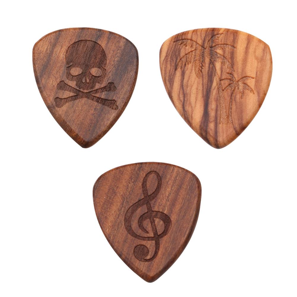 Folk Gitaar Massief Hout Pick Schedel Kokospalm Muzikale Symbool Ukulele Bas Plectrum Muziekinstrument Accessoires